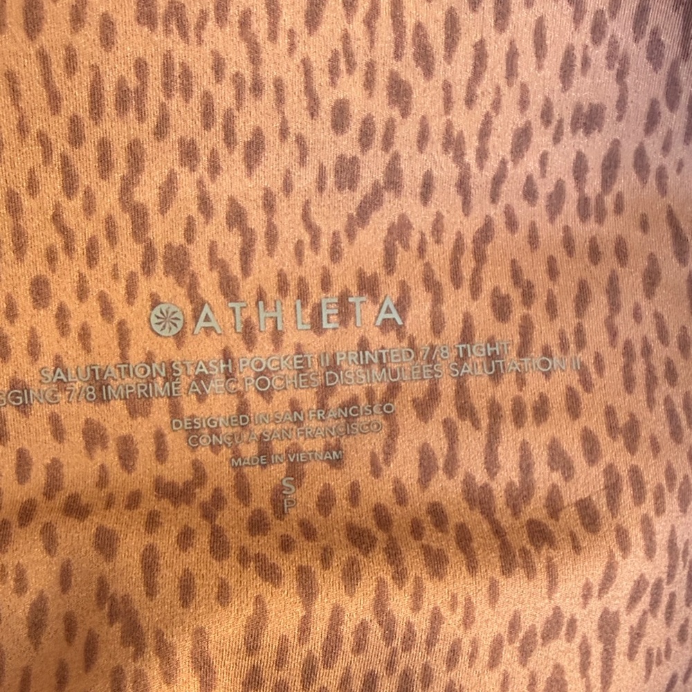 Athleta Brown Spotted Patterned Cropped Leggings … - image 4